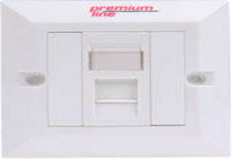 Euro II Face Plate, Right-angle, 90°Entry, 86*86, Snap-In,w/- Shutter, 1-Port, white