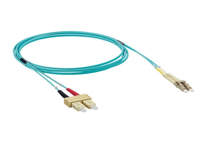 Patch cord fibre optic - OM 4 multimodules (50/125 μm) - LC/LC duplex - 1 m
