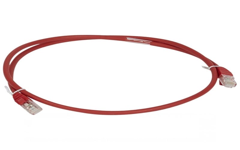 Patch cord category 6 A - U/UTP unscreened - LSZH - length 3 m - red