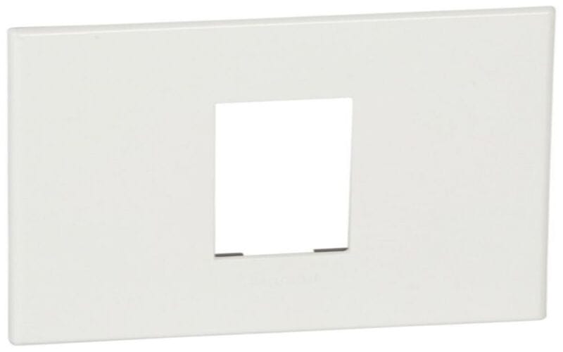 Plate Arteor - French/German standard - square - 1 module - white