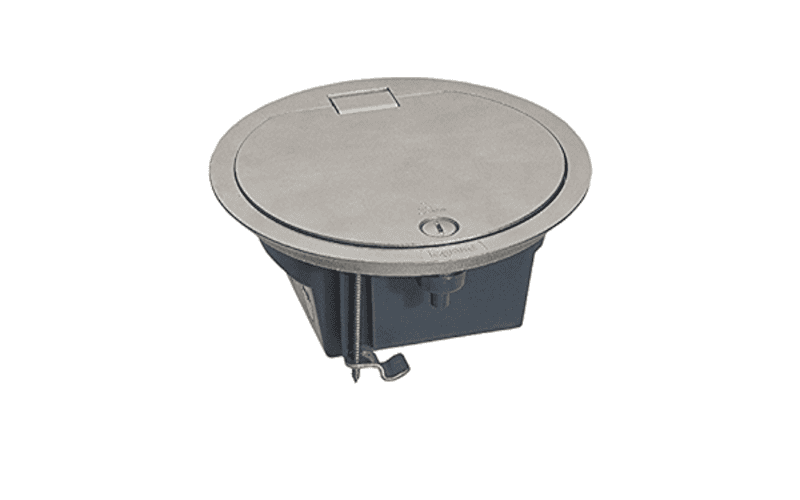 Floor box with hinged lid - IP66 - 4 modules - stainless steel