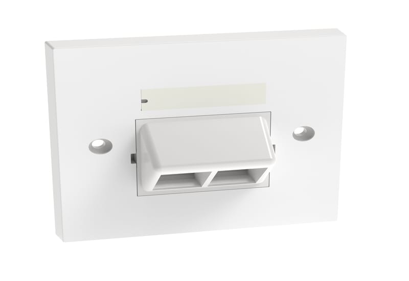 NetKey® Faceplate 2-Port Sloped, 86mm x 86mm, Arctic White, Label