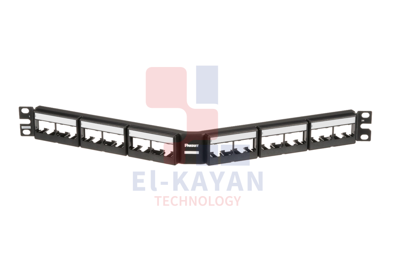 Angled Patch panel 24 Ports with Labels, Unloaded