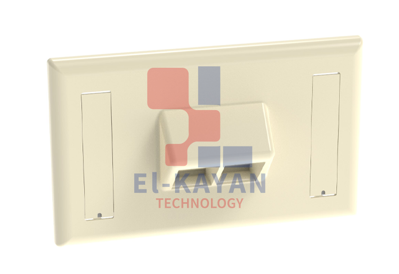 NetKey® Faceplate 2-Port Horizontal Sloped Electric Ivory, Labels